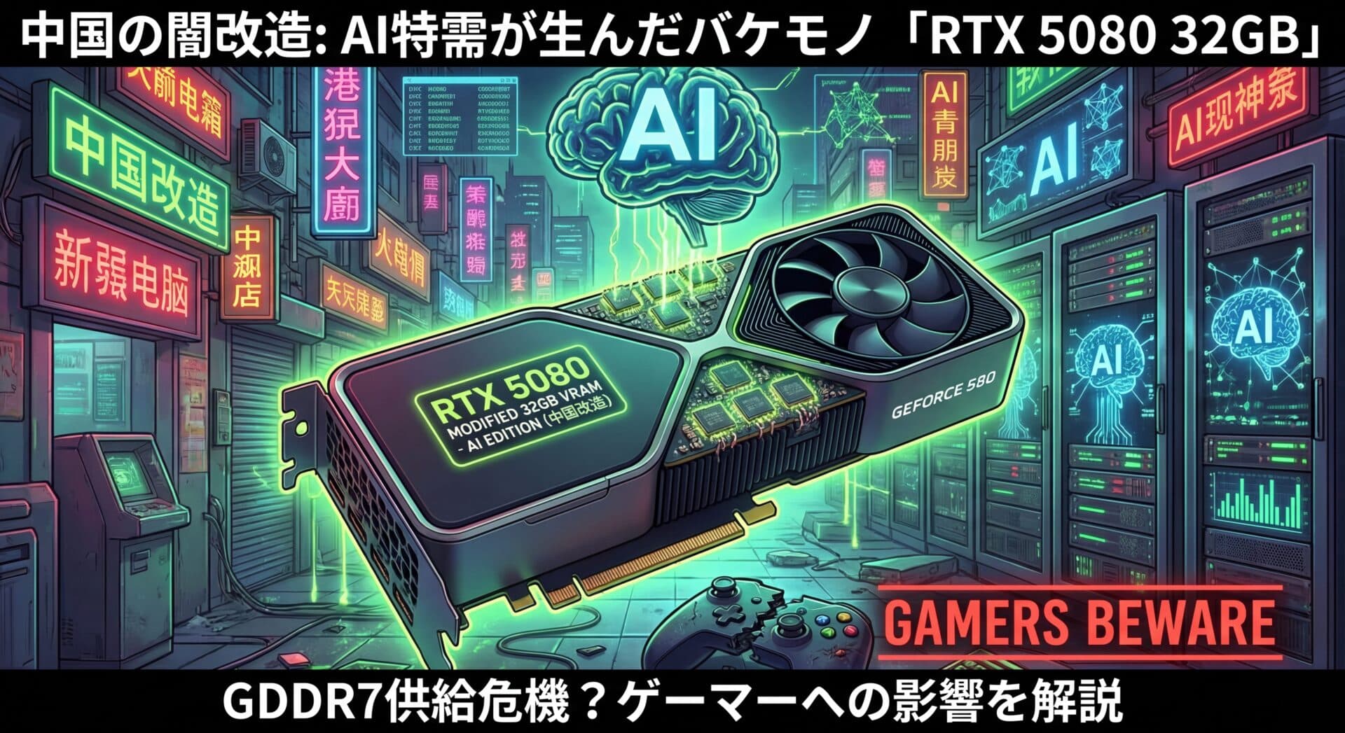 【エンジニアが独自解説】RTX 5080が32GBに改造され中国で流通中。AI需要がゲーマーに与える影響とは