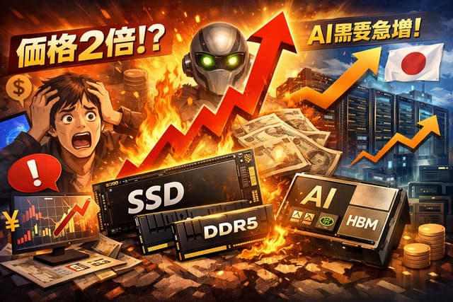 メモリ・SSD価格高騰の真相。「2倍になった」は本当か?AI需要と円安が招く構造的変化を現役エンジニアが解説