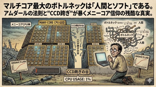 マルチコア最大のボトルネックは「人間とソフト」である。アムダールの法則が嗤うメニーコア信仰
