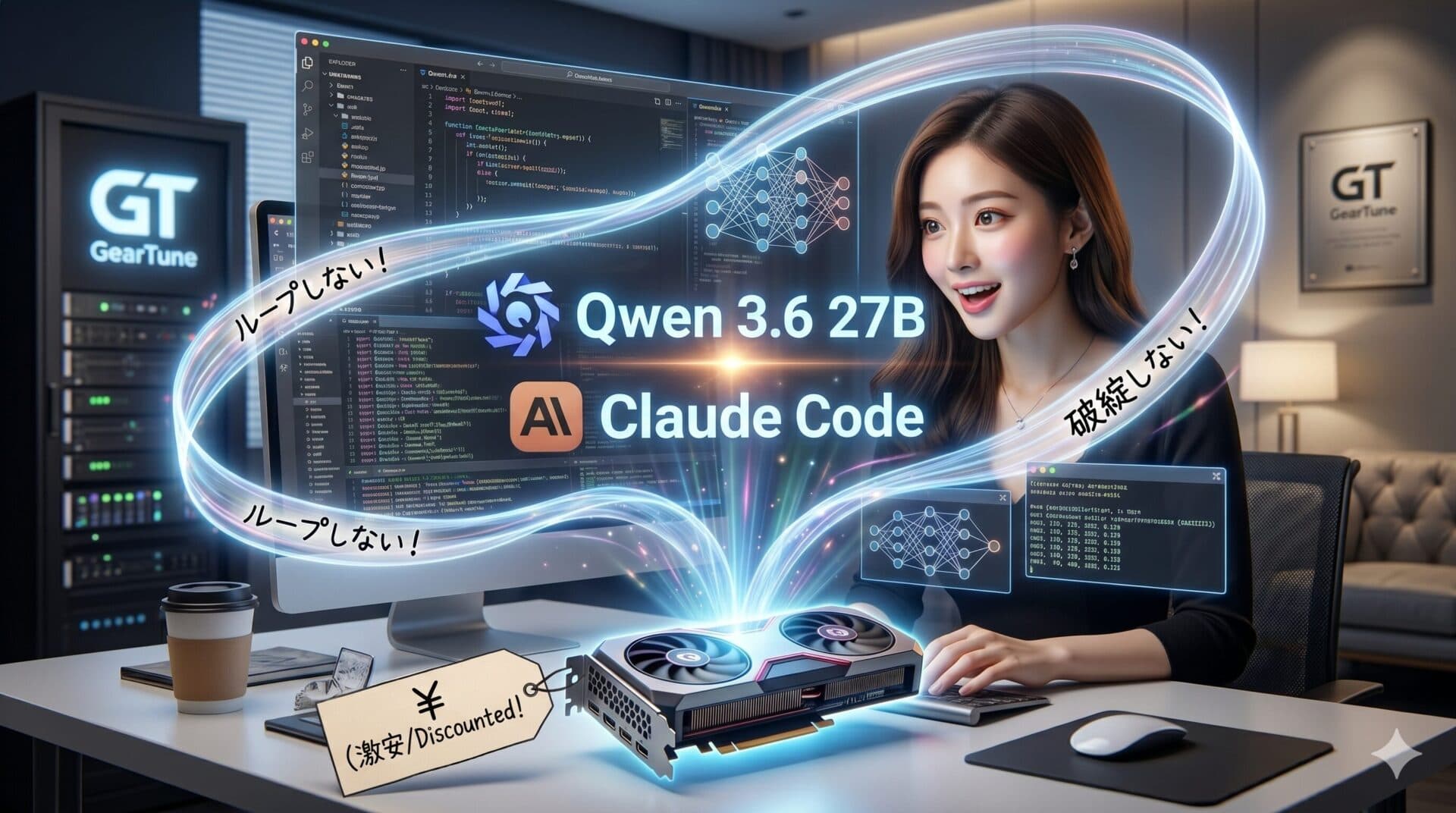 【キャバ嬢でもわかる】ローカルLLM解説。Qwen 3.6 27Bの登場でグラボ1枚でClaude Codeが使い放題!!ループしない!破綻しない!夢の激安ローカルコーディング環境
